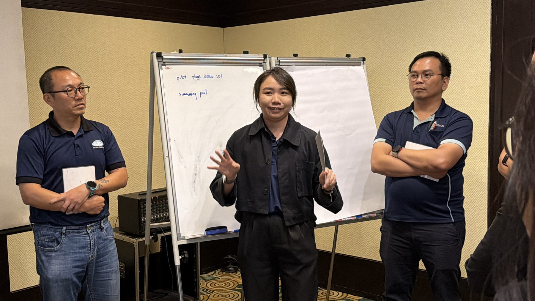 Working through the ALPHA sales framework at the flip chart