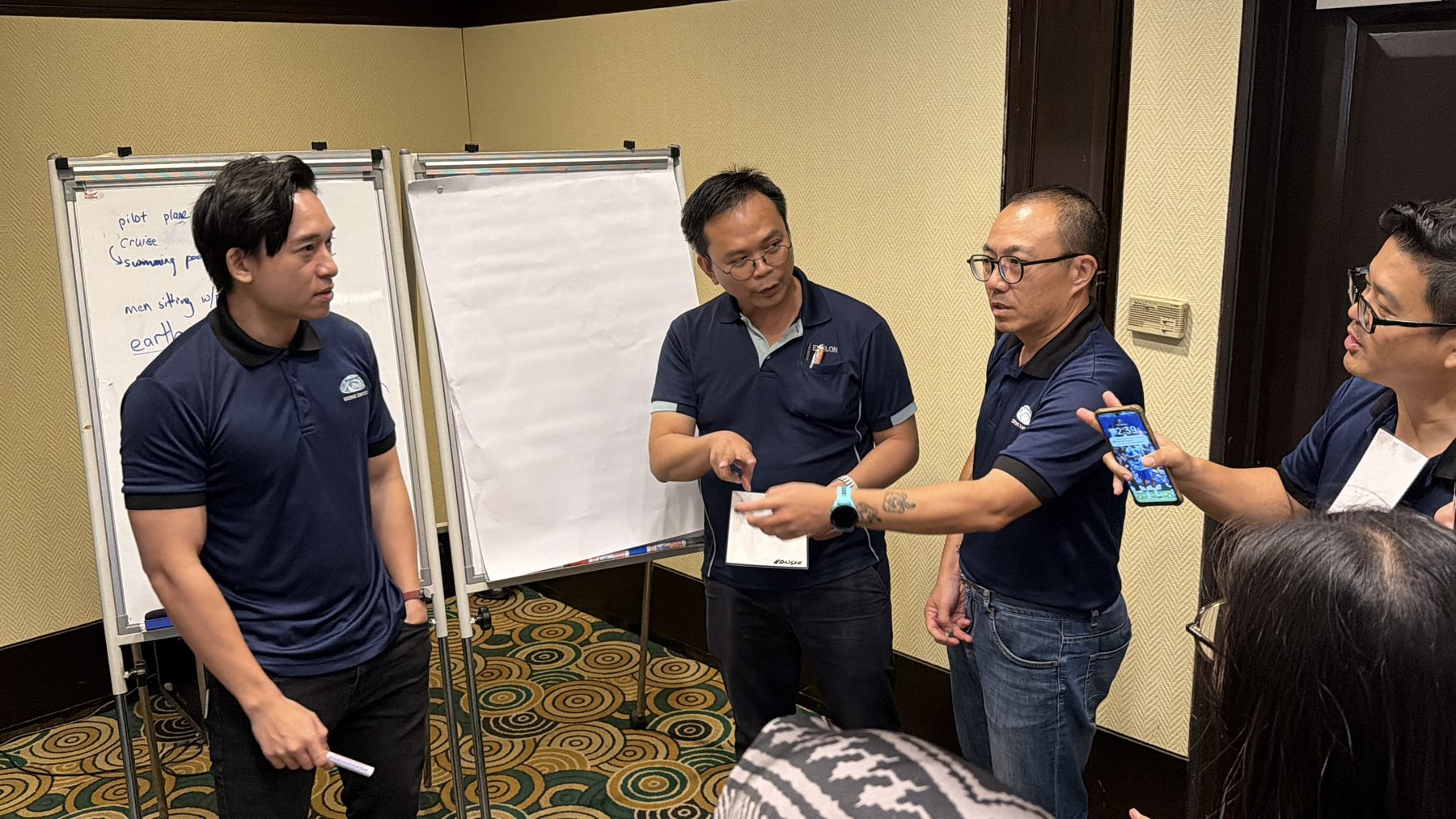 A group discussion during the training