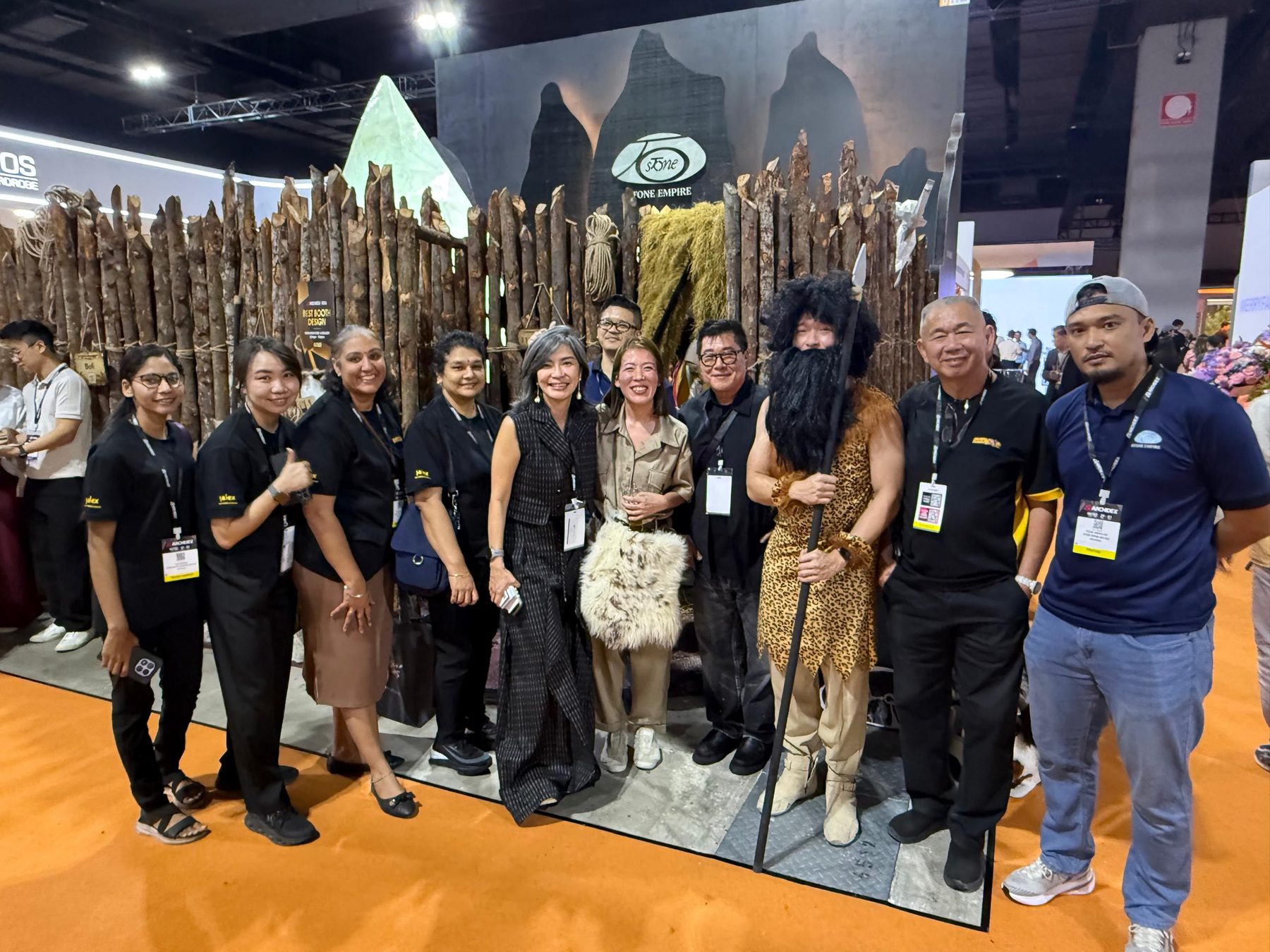 The Stone Empire team at the booth during the exhibition