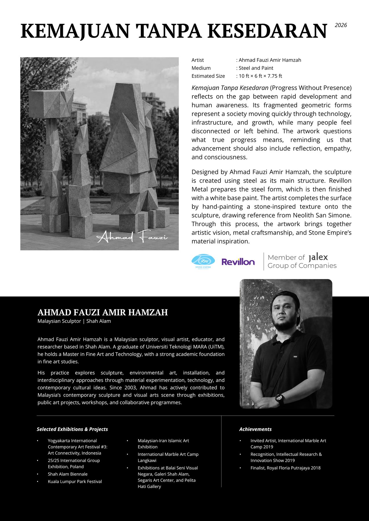 Artwork sheet for Kemajuan Tanpa Kesedaran by Ahmad Fauzi Amir Hamzah