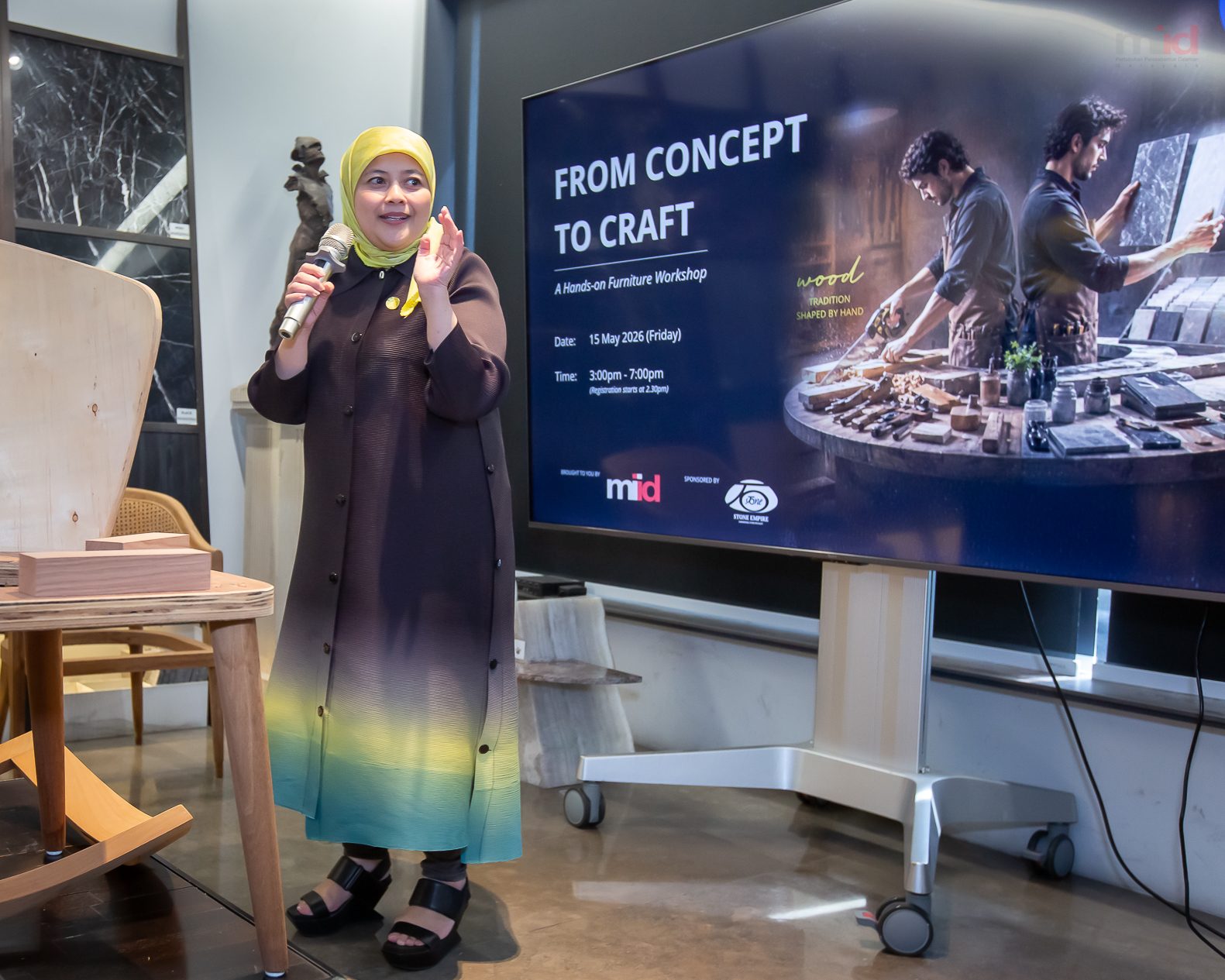 Opening briefing for From Concept to Craft at the Stone Empire showroom