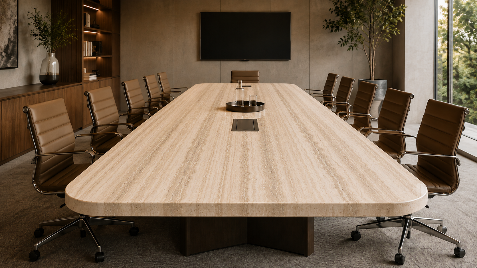 Travertine Meeting Table